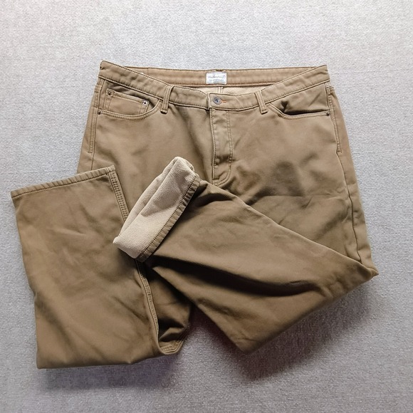 Weatherproof Vintage Canvas Brown Men's Fleece Lined Pant 40x29 - Picture 1 of 6